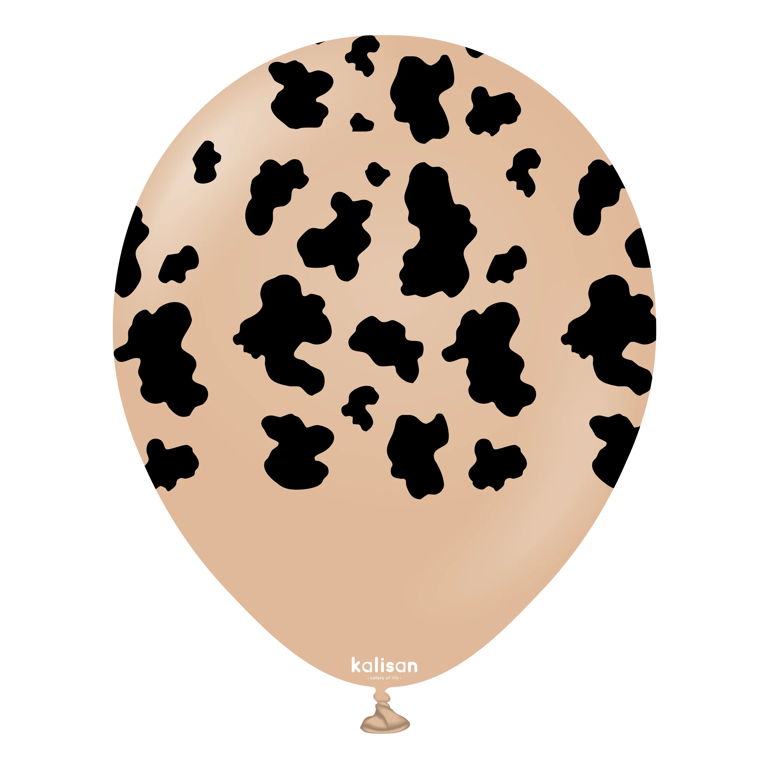 12" Safari Cow Printed Desert Sand Kalisan Latex Balloons (25 Per Bag)