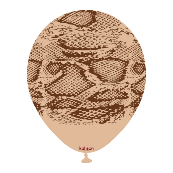 12" Safari Snake Blush Printed Kalisan Latex Balloons (25 Per Bag)