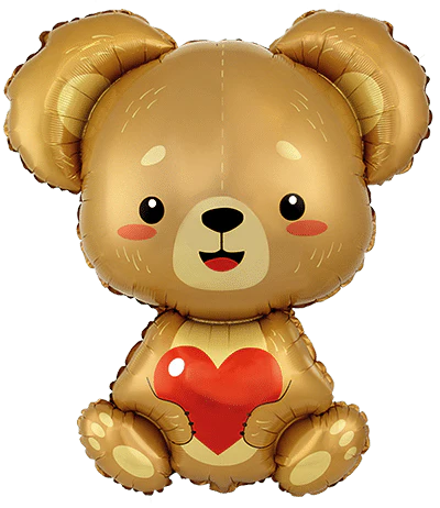 12" Airfill Only Love Bear Foil Balloon