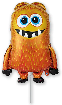 12" Airfill Only (Sticks Sold Separately) Orange Monster Foil Balloon