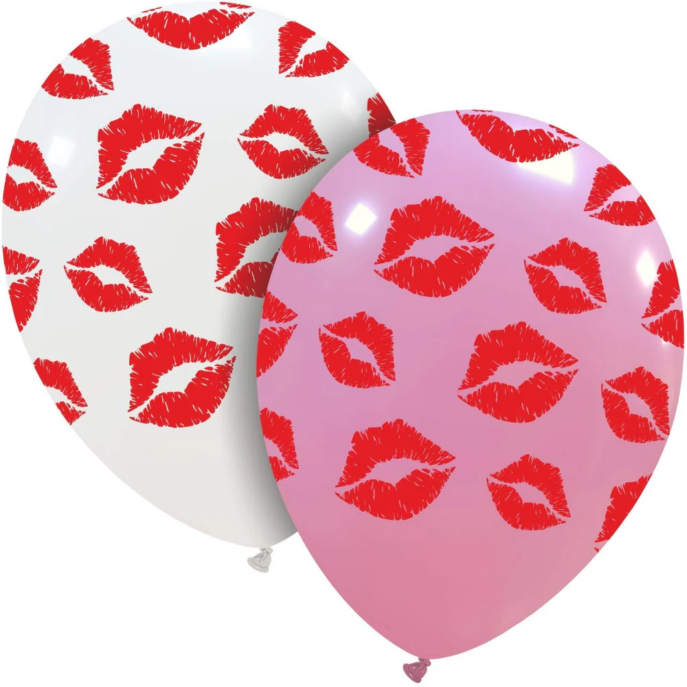 12" Cattex Brand Printed Latex Balloons (25 Per Bag) Kisses