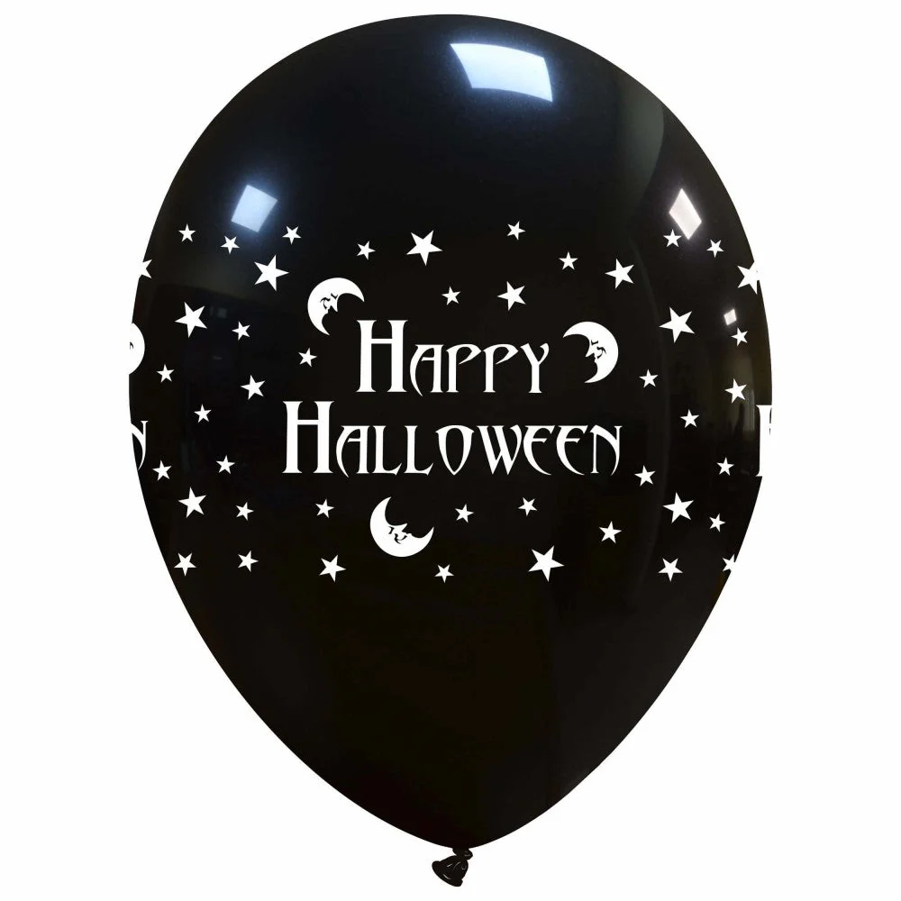 12" Happy Halloween Around (25 Per Bag) Cattex Brand Printed Latex Balloons