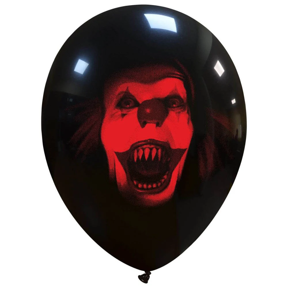 12" Horror Portraits Clown 2 Sided (25 Per Bag) Cattex Brand Printed Latex Balloons