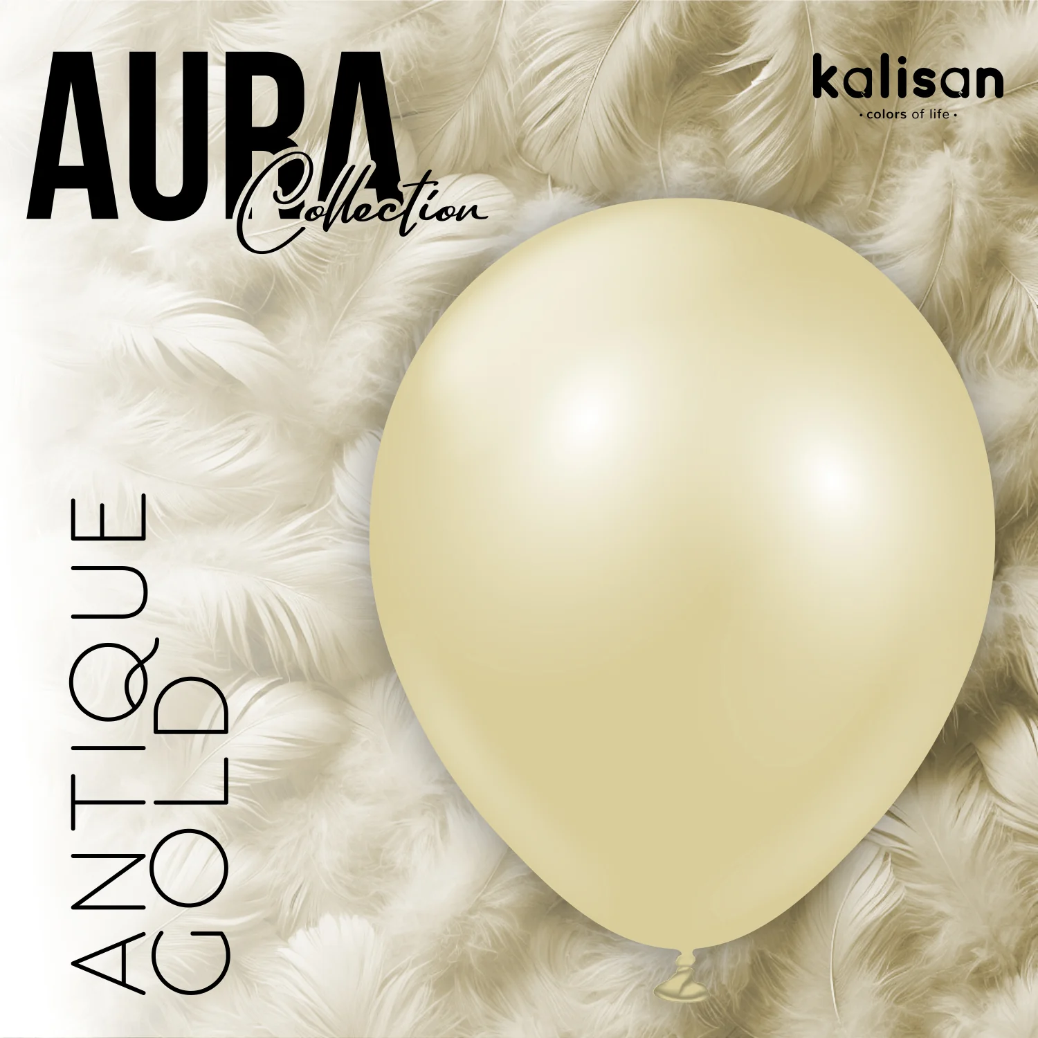 12" Kalisan Brand Latex Balloons Aura Antique Gold (50 Per Bag) - Image 4