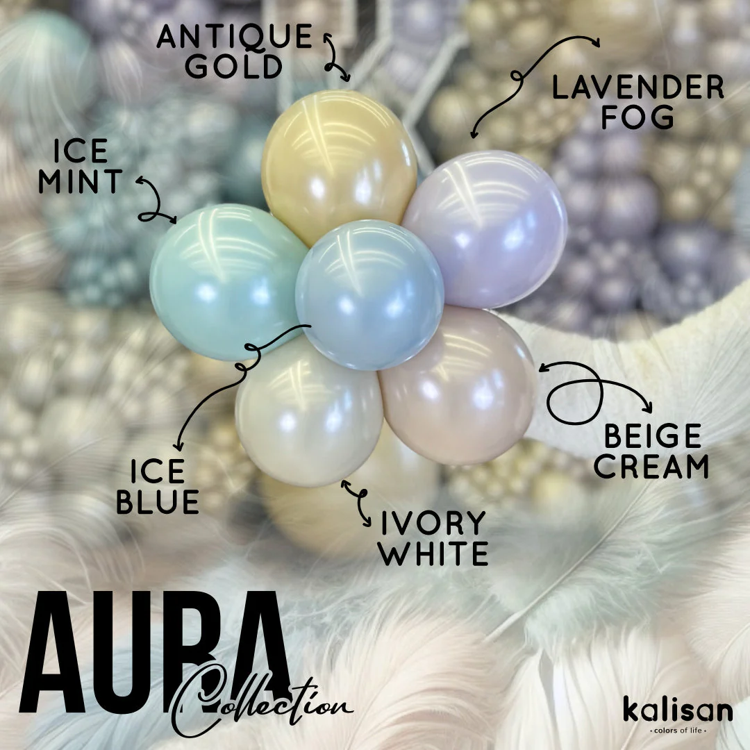 12" Kalisan Brand Latex Balloons Aura Beige Cream (50 Per Bag) - Image 8