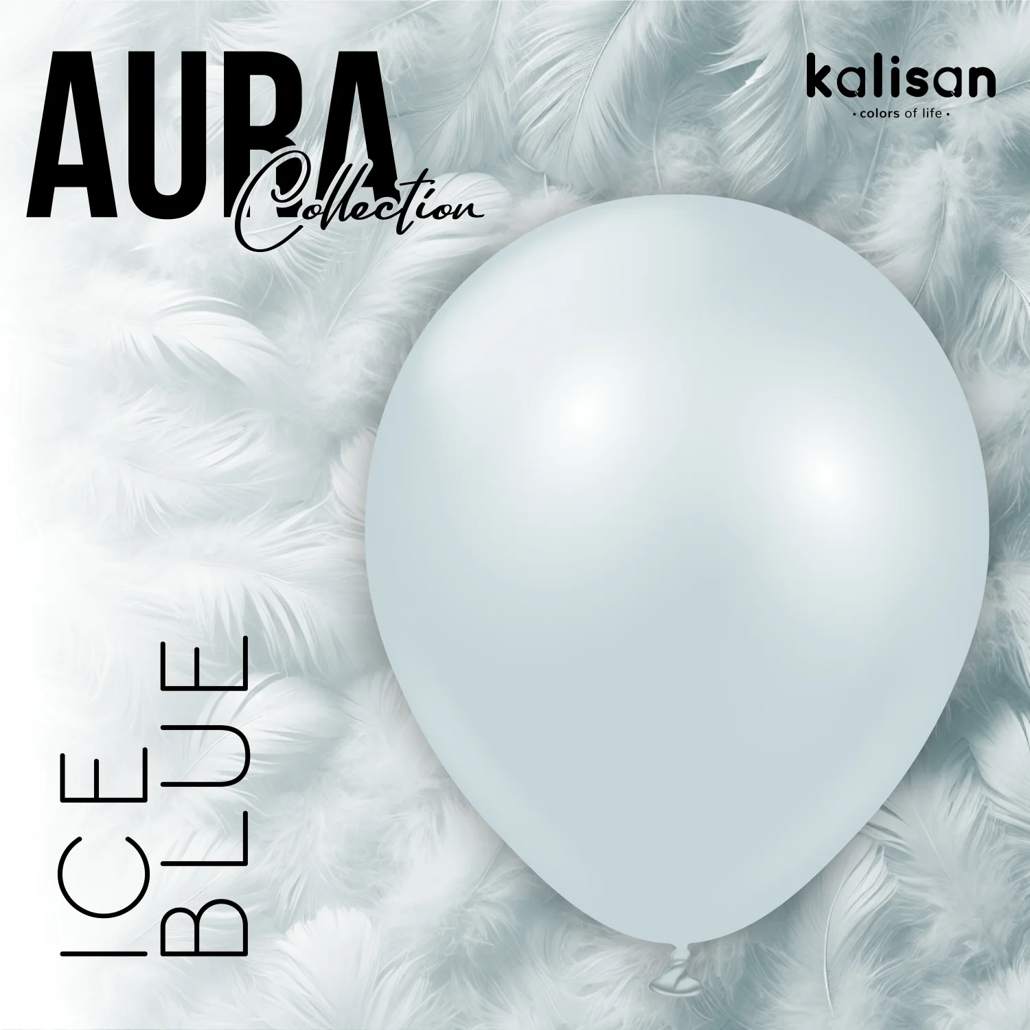12" Kalisan Brand Latex Balloons Aura Ice Blue (50 Per Bag) - Image 4