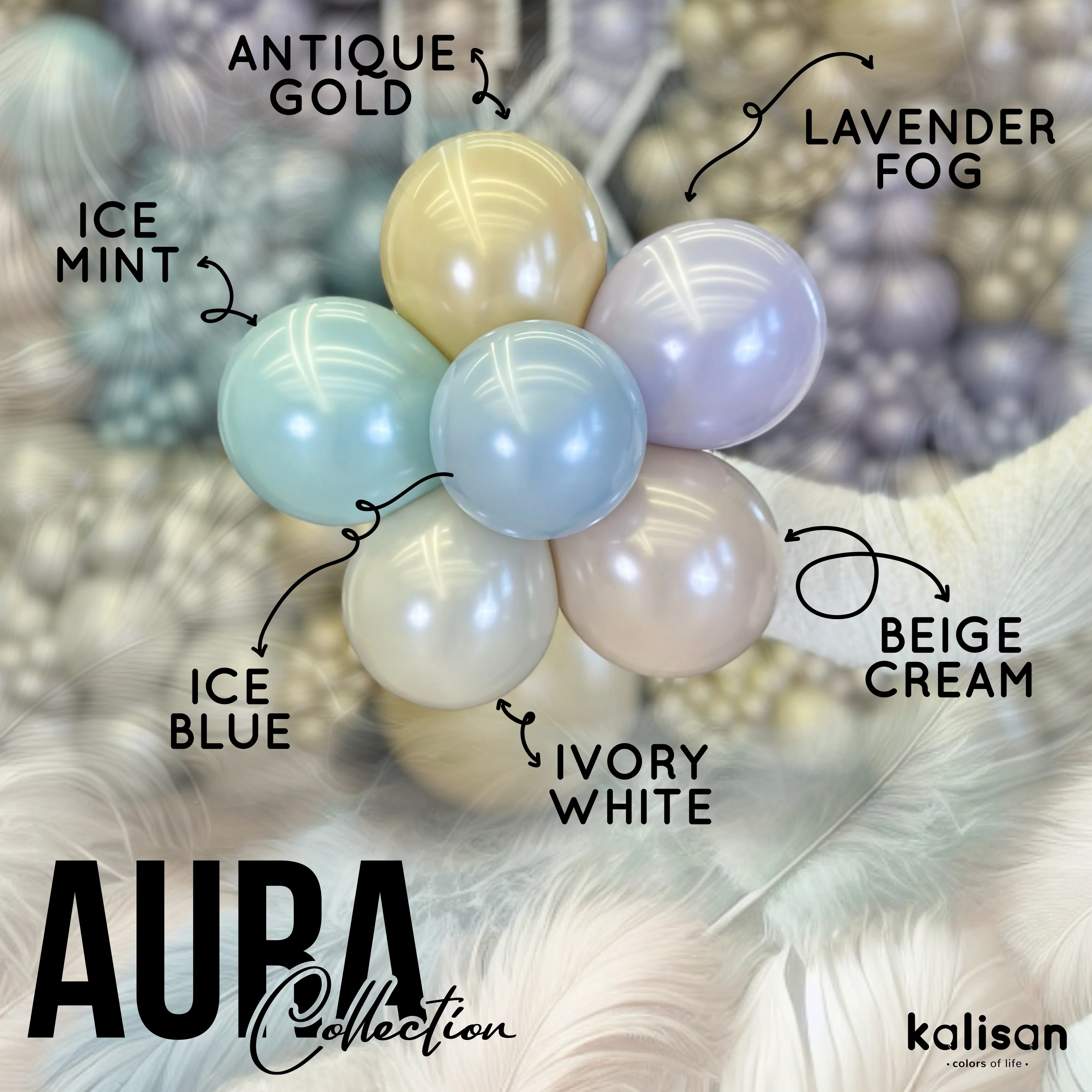 12" Kalisan Brand Latex Balloons Aura Ice Mint (50 Per Bag) - Image 18