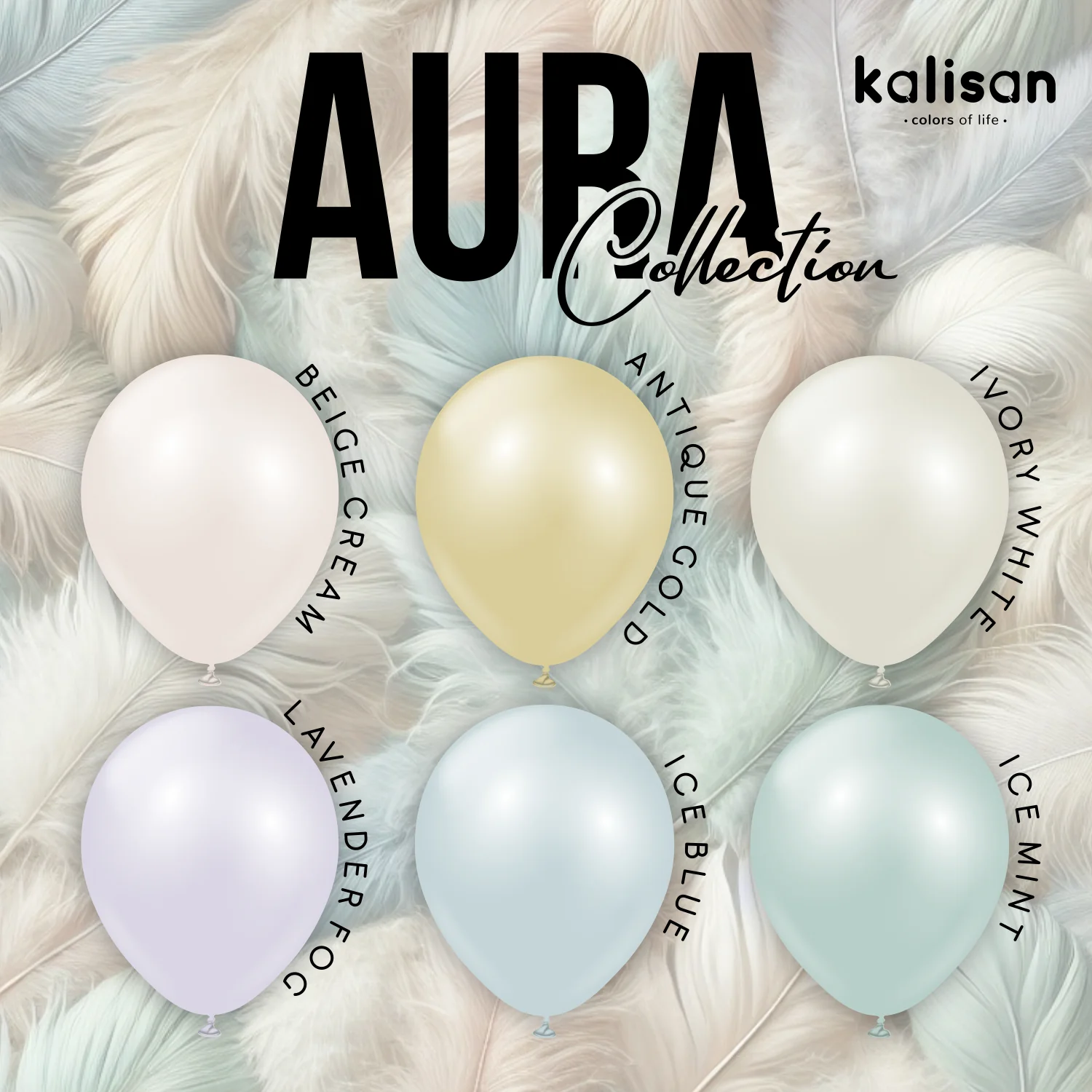 12" Kalisan Brand Latex Balloons Aura Ice Mint (50 Per Bag) - Image 6