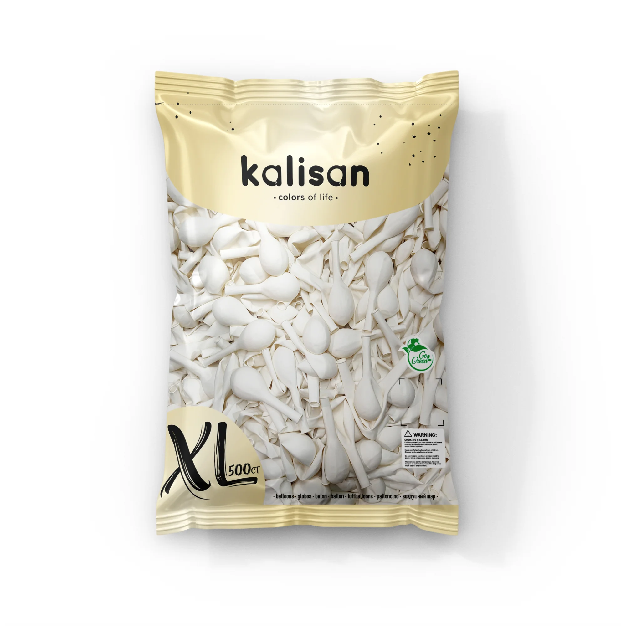 12" Kalisan Latex Balloons Standard White - XL SuperSize Bag Count (500 Per Bag) - Image 3