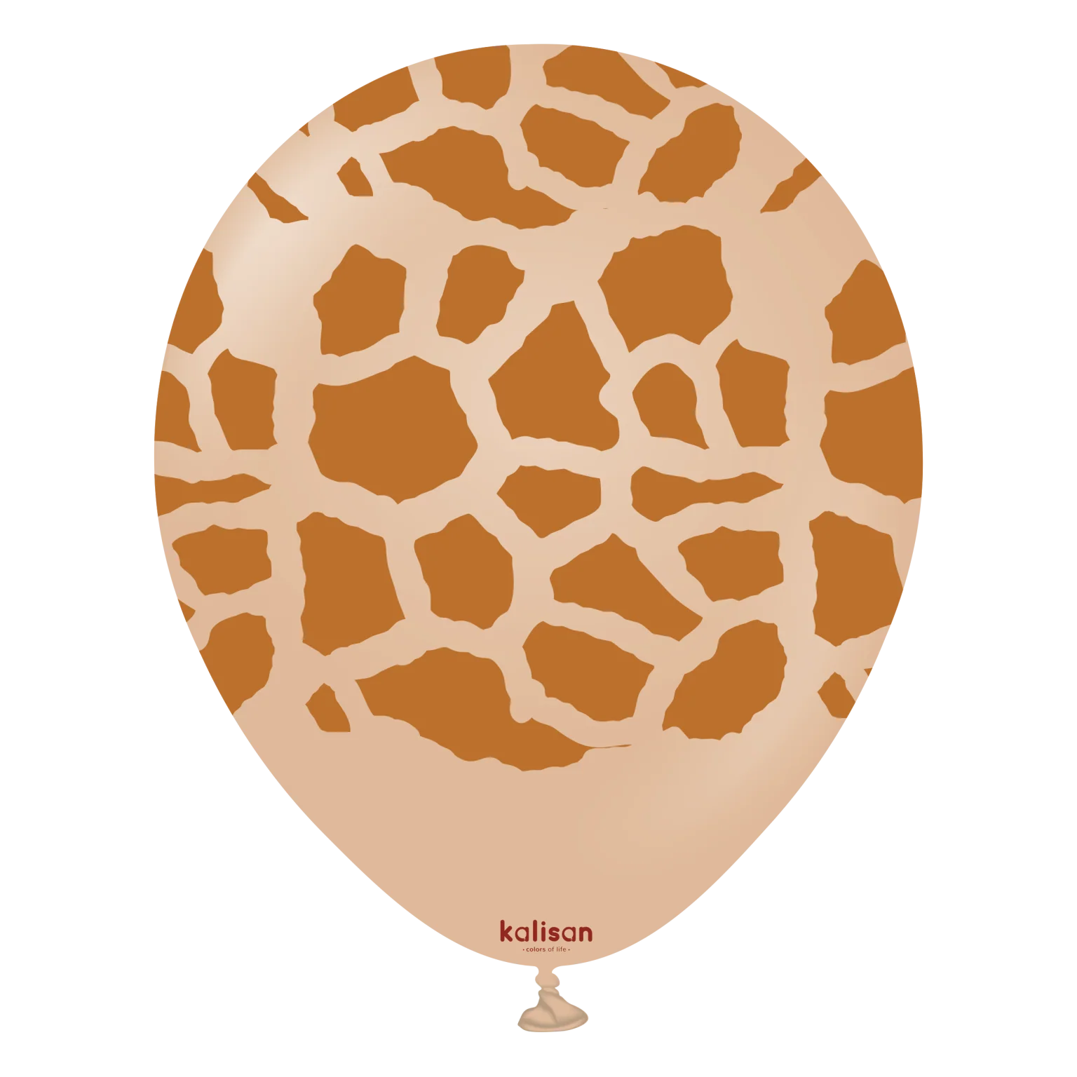 12" Kalisan Printed Giraffe Desert Sand (Print Color: Caramel) (25 Per Bag) Latex Balloons