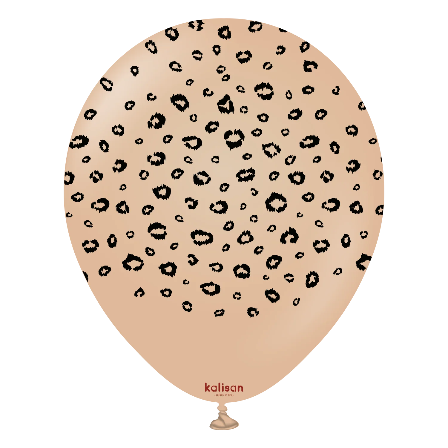 12" Kalisan Printed Leopard Desert Sand (Print Color: Black) (25 Per Bag) Latex Balloons