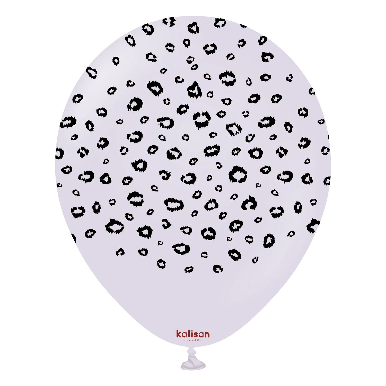 12" Kalisan Printed Leopard Macaron Lilac (Print Color: Black) (25 Per Bag) Latex Balloons