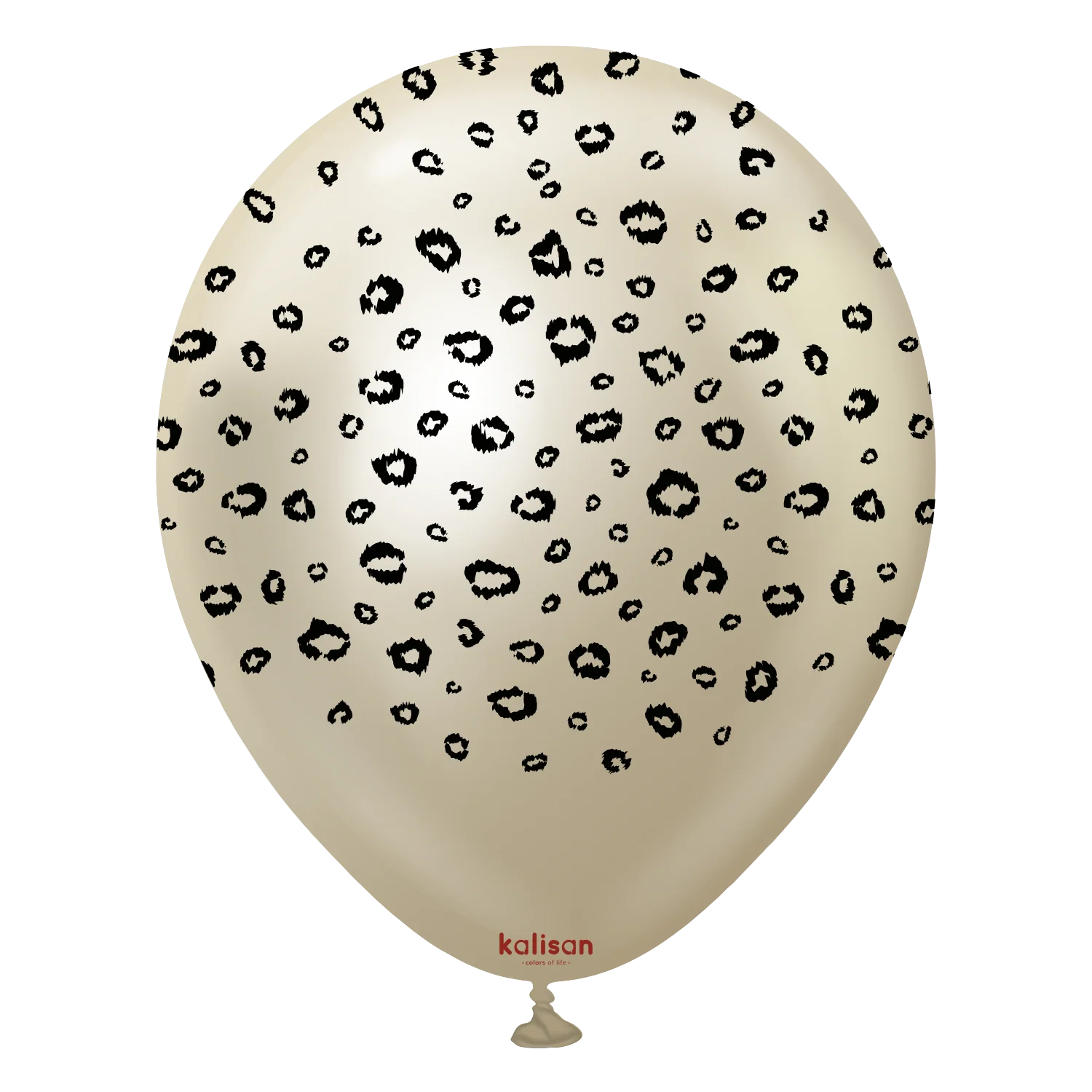12" Kalisan Printed Leopard Mirror White Gold (Print Color: Black) (25 Per Bag) Latex Balloons