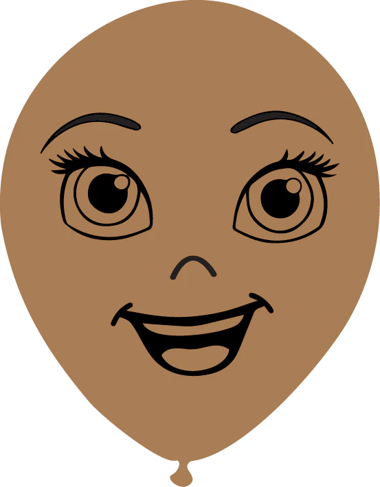 12" Latex Balloons Single Sided (25 Per Bag) Face Print 07 Decomex Desert Sand