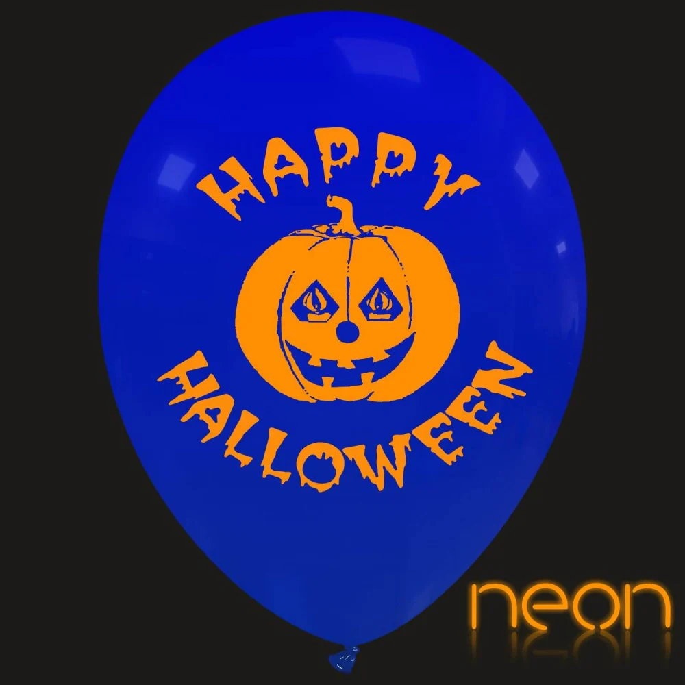 12" Pumpkin Neon 1 sided (25 Per Bag) Cattex Brand Printed Latex Balloons