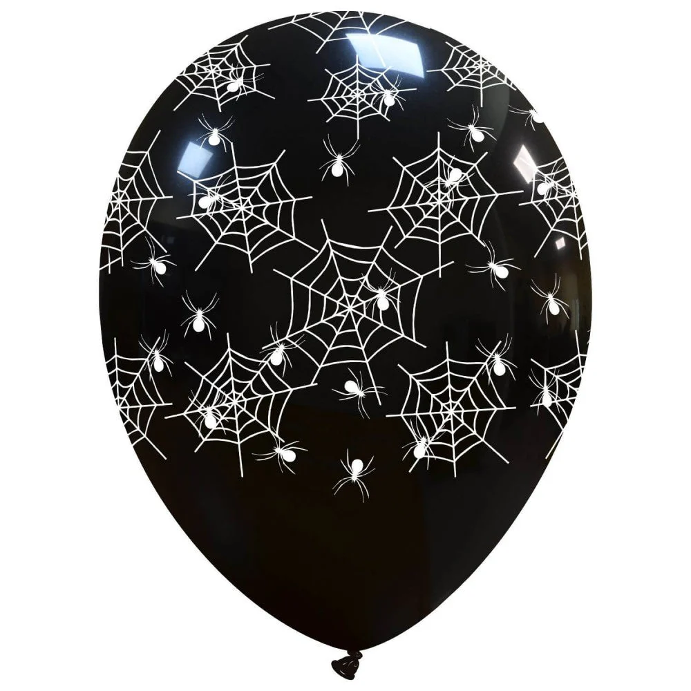 12" Spider Web All Around (25 Per Bag) Cattex Brand Printed Latex Balloons