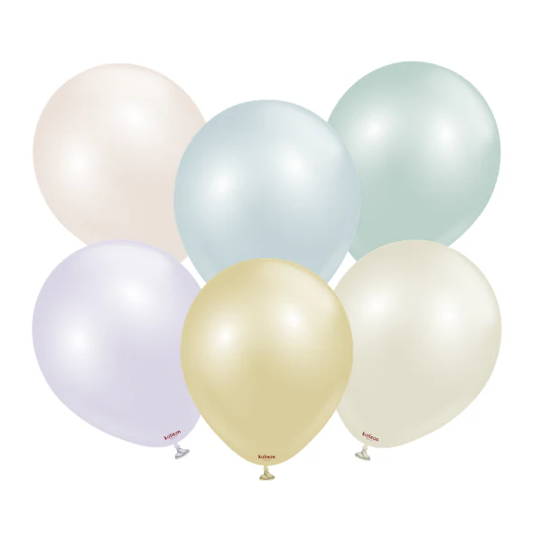 12" Kalisan Brand Latex Balloons Aura Assortment (50 Per Bag)