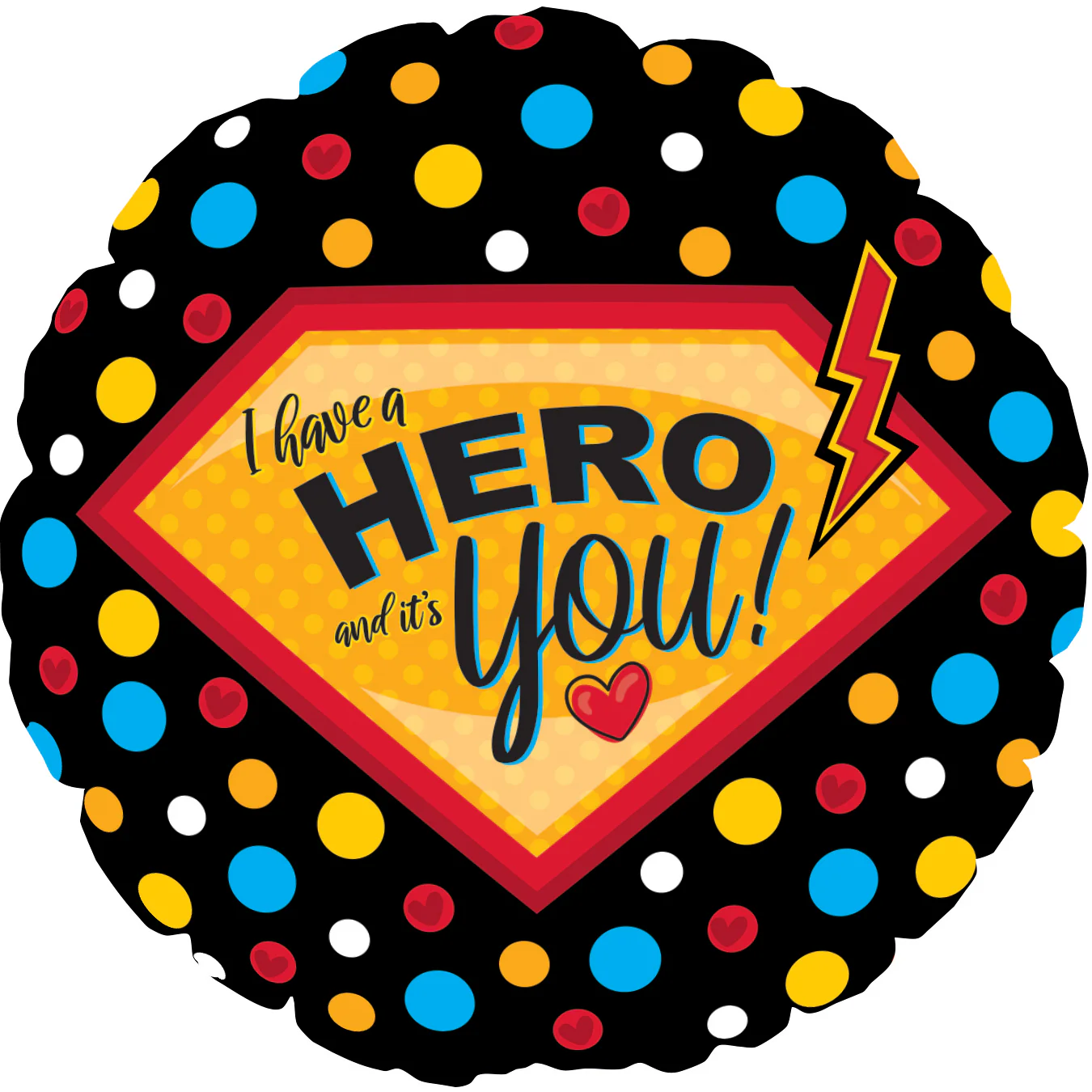 9" Airfill Only (Sticks Sold Separately) Hero, It's You! Foil Balloons