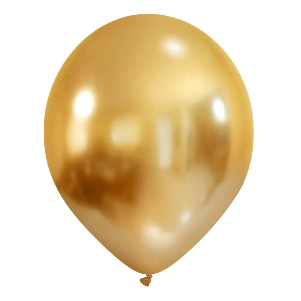 13" Cattex Titanium (Chrome/Mirror) Gold Latex Balloons (50 Per Bag)
