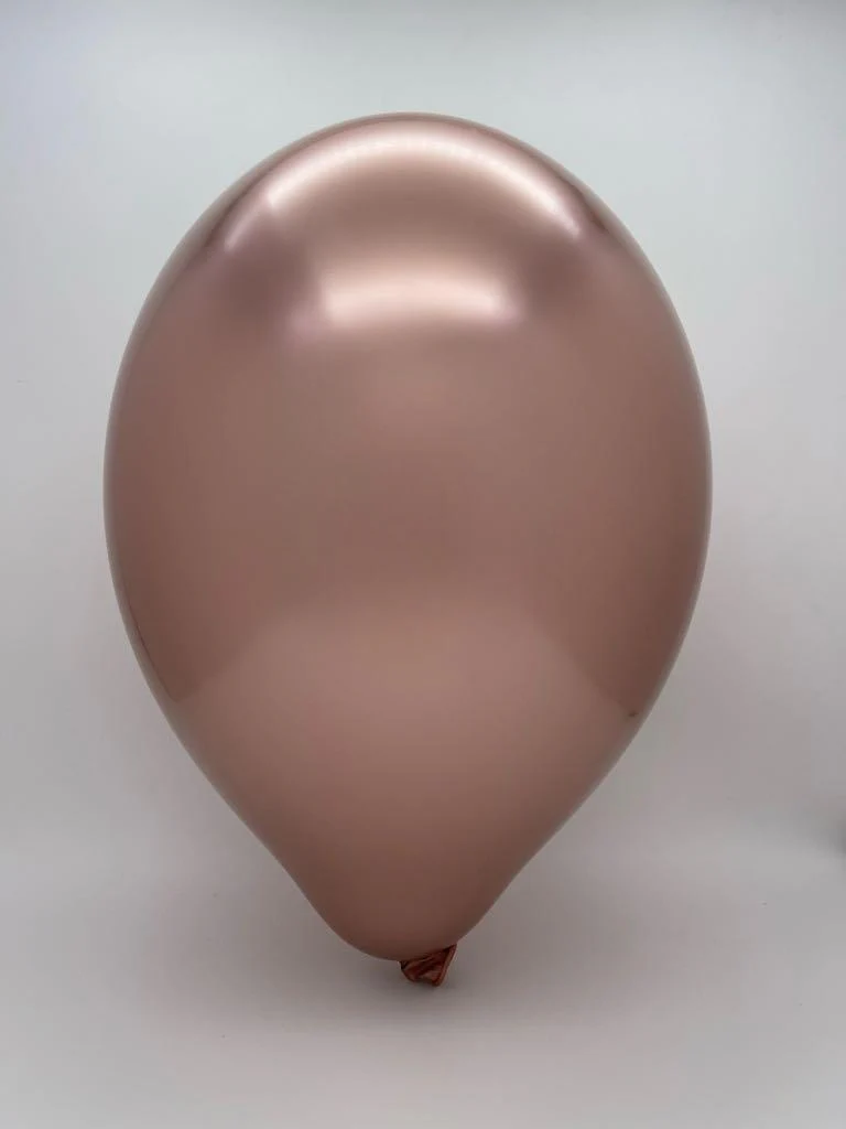 13" Cattex Titanium (Chrome/Mirror) Rose Gold Latex Balloons (50 Per Bag) - Image 2