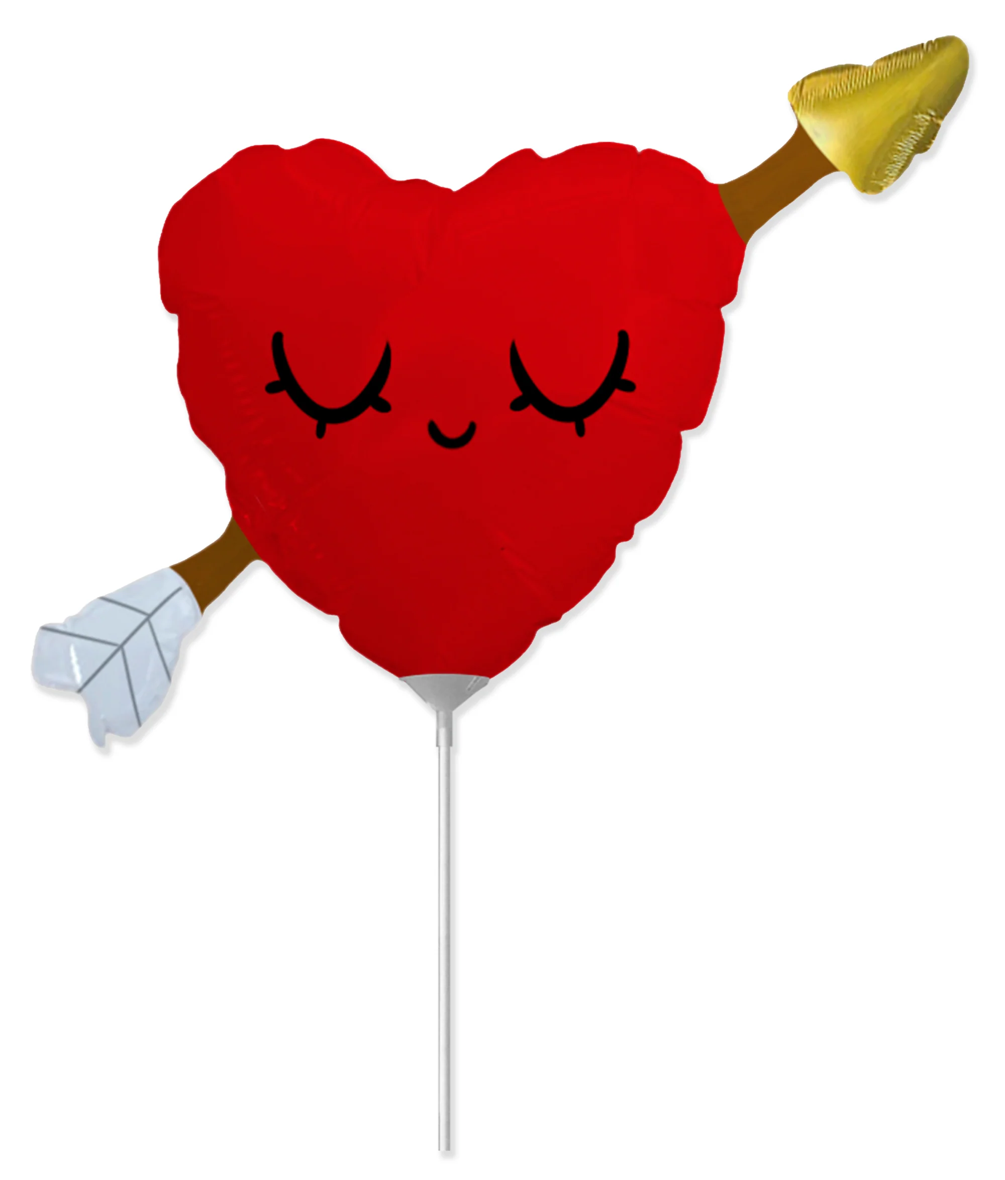 13" Airfill Only Heart Arrow Foil Balloon