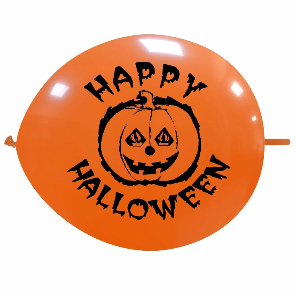 13" Linking Halloween Pumpkin 1 sided (25 Per Bag) Cattex Brand Printed Latex Balloons