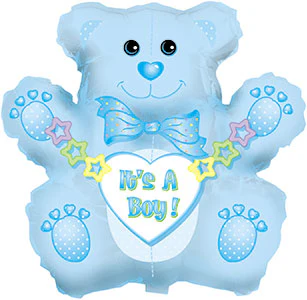 14" Airfill Only (Sticks Sold Separately) Baby Boy Bear Balloon