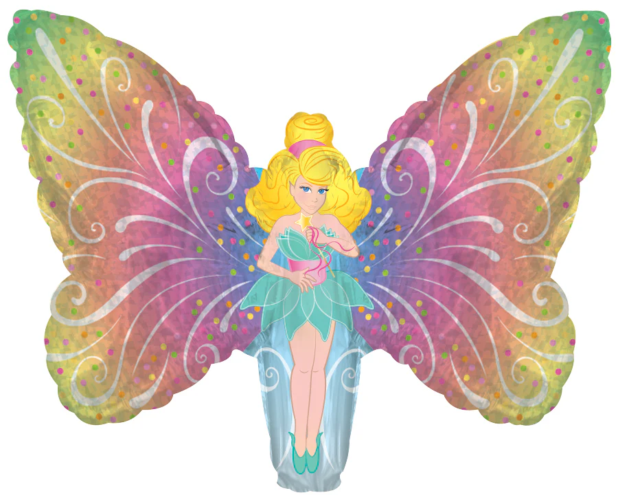 14" Airfill Only (Sticks Sold Separately) Fairy with Wings Foil Balloon