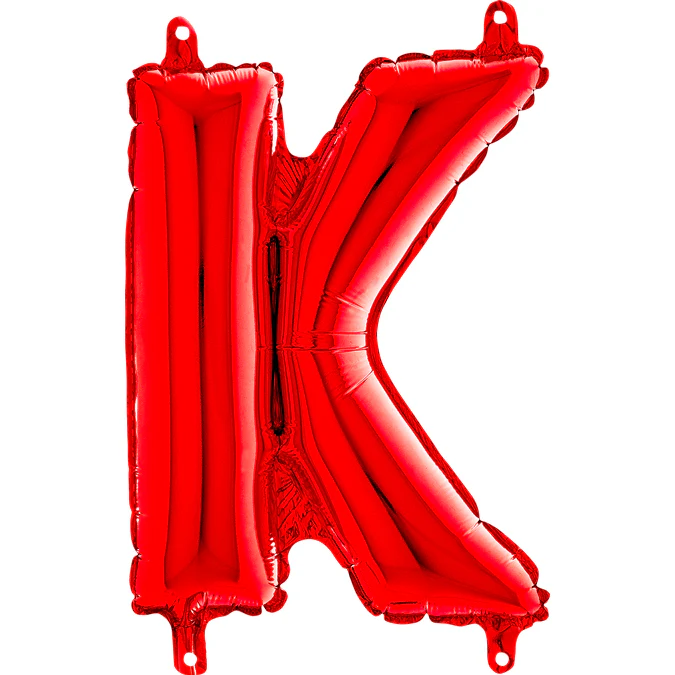 14" Airfill Only (Sticks Sold Separately) Foil Balloon Self Sealing Letter K Red
