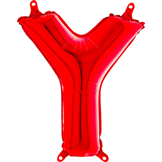 14" Airfill Only (Sticks Sold Separately) Foil Balloon Self Sealing Letter Y Red