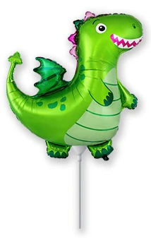 14" Airfill Only (Sticks Sold Separately) Green Dragon Mini Foil Balloon