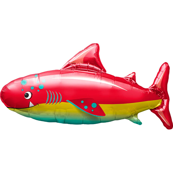 14" Airfill Only Happy Shark Foil Balloon