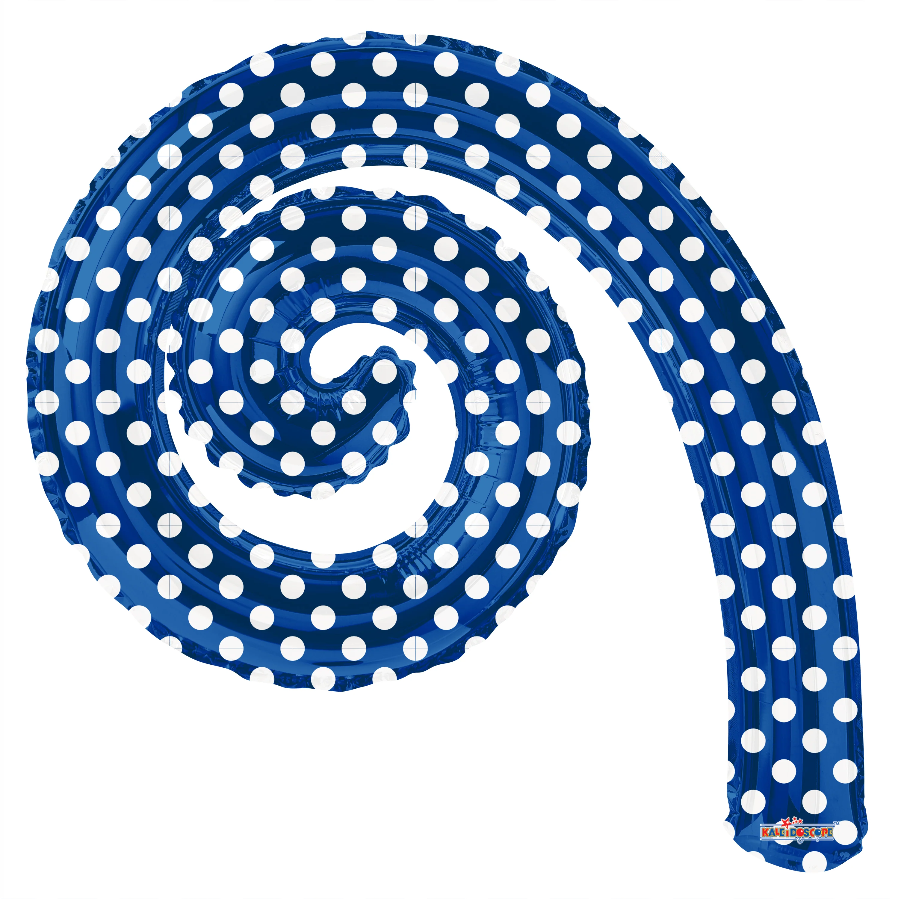 14" Airfill Only Kurly Spiral Royal Blue Dots Balloon