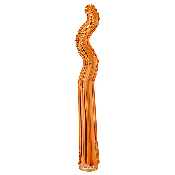 14" Airfill Only Kurly Zig Zag Orange Balloon
