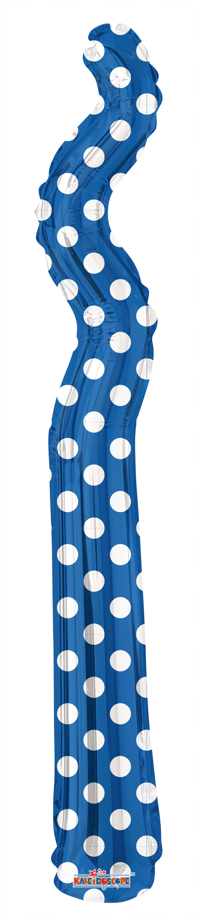 14" Airfill Only Kurly Zig Zag Royal Blue Dots Balloon