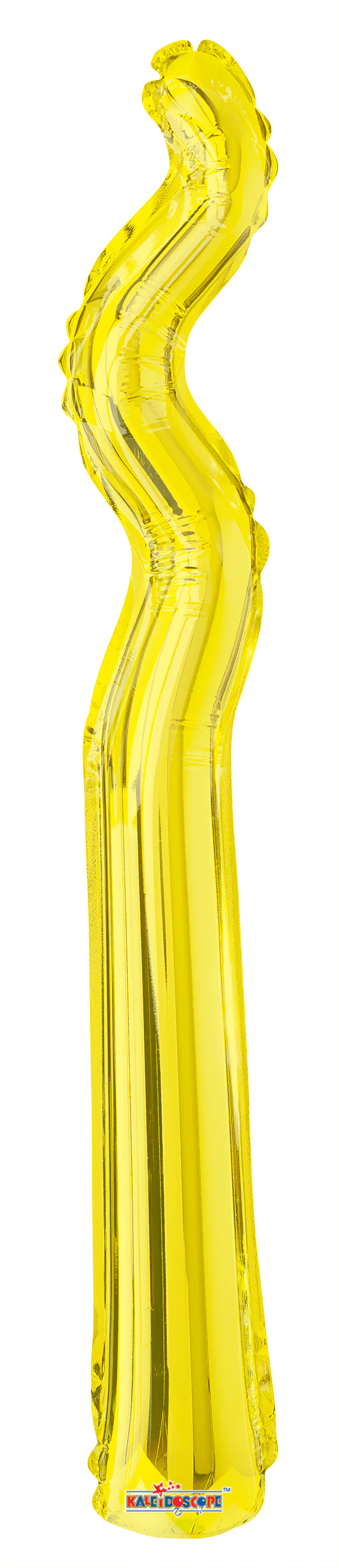 14" Airfill Only Kurly Zig Zag Yellow Balloon