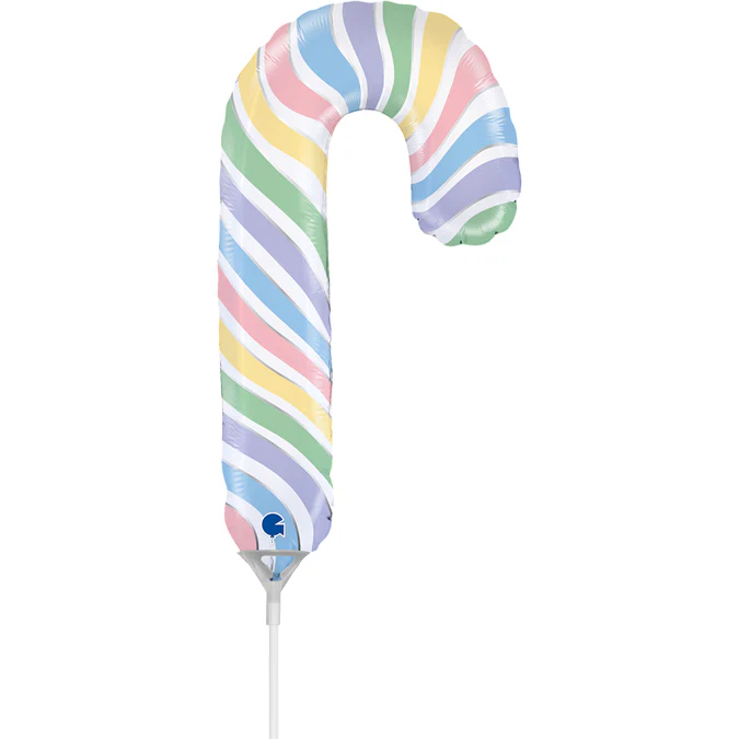 14" Airfill Only (Sticks Sold Separately) Macaron Candy Cane mini Foil Balloon