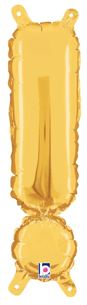 14" Airfill Only (Sticks Sold Separately) Megaloon Jr. Foil Balloon Exclamation Point ( ! ) Gold