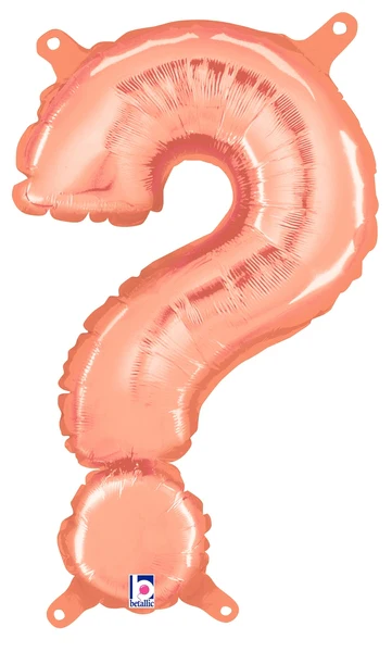 14" Airfill Only (Sticks Sold Separately) Megaloon Jr. Foil Balloon Question Mark ( ? ) Rose Gold