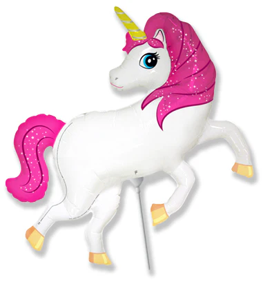 14" Airfill Only (Sticks Sold Separately) Mini Shaped Foil Balloon Pink Unicorn