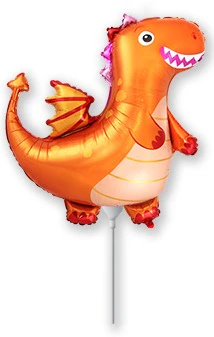 14" Airfill Only (Sticks Sold Separately) Orange Dragon Mini Foil Balloon