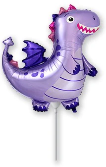 14" Airfill Only (Sticks Sold Separately) Purple Dragon Mini Foil Balloon