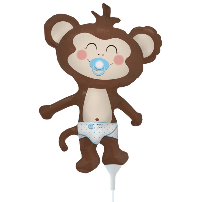14" Airfill Only Self Sealing Balloon Baby Boy Monkey