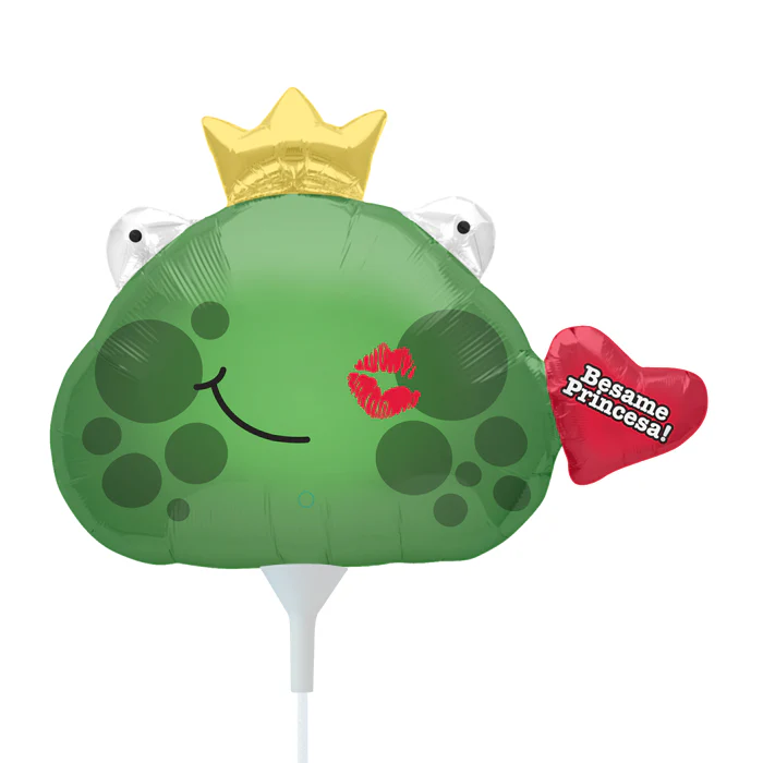 14" Airfill Only (Sticks Sold Separately) Self Sealing Besame Frog Balloon (Spanish)