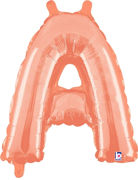 14" Airfill Only (Sticks Sold Separately) (Self Sealing) Megaloon Jr. Letter A Rose Gold Balloon