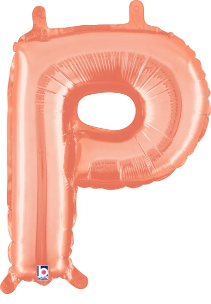14" Airfill Only (Sticks Sold Separately) (Self Sealing) Megaloon Jr. Letter P Rose Gold Balloon