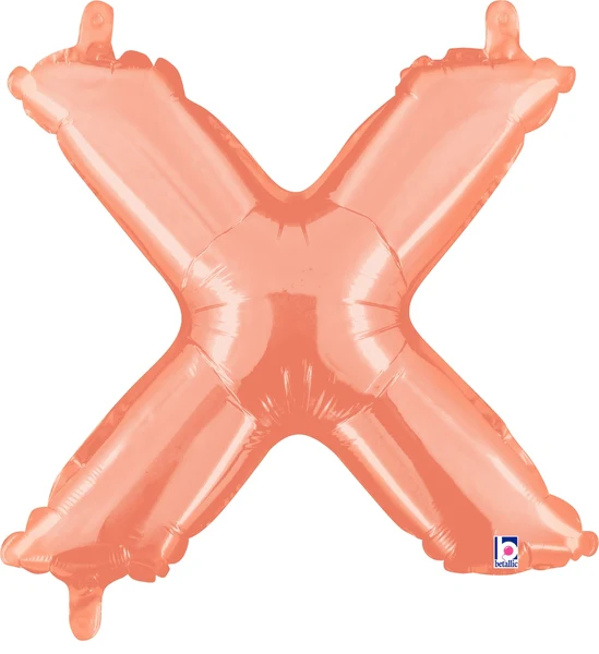 14" Airfill Only (Sticks Sold Separately) (Self Sealing) Megaloon Jr. Letter X Rose Gold Balloon