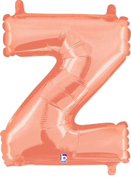 14" Airfill Only (Sticks Sold Separately) (Self Sealing) Megaloon Jr. Letter Z Rose Gold Balloon