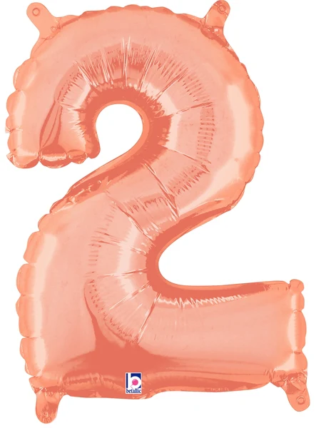14" Airfill Only (Sticks Sold Separately) (Self Sealing) Megaloon Jr. Number 2 Rose Gold Balloon