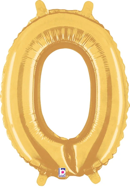 14" Airfill Only (Sticks Sold Separately) (Self Sealing) Megaloon Jr. Shape Number 0 Gold Balloon